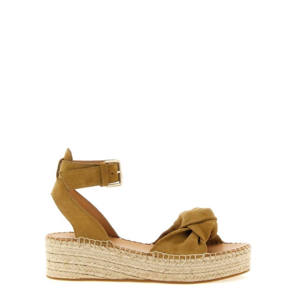 ODISSI Beige Calfskin Wedge Women's Sandals